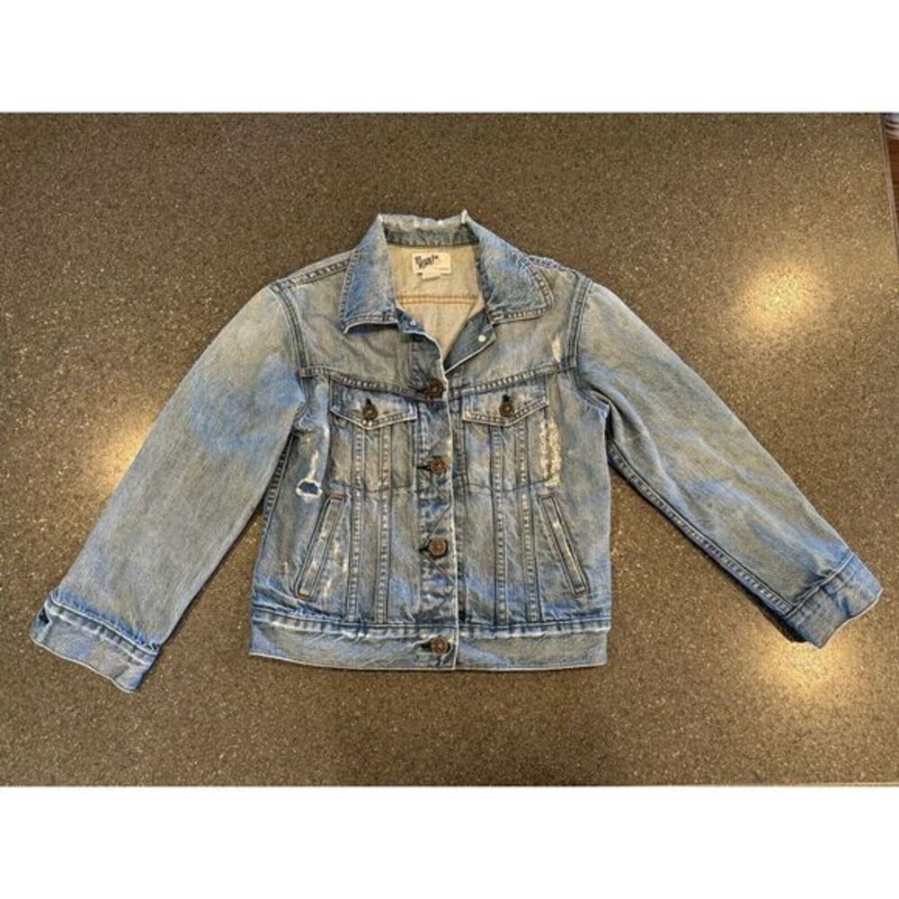 Vintage Pamela Love J Crew Distressed Denim Jacket Size Small